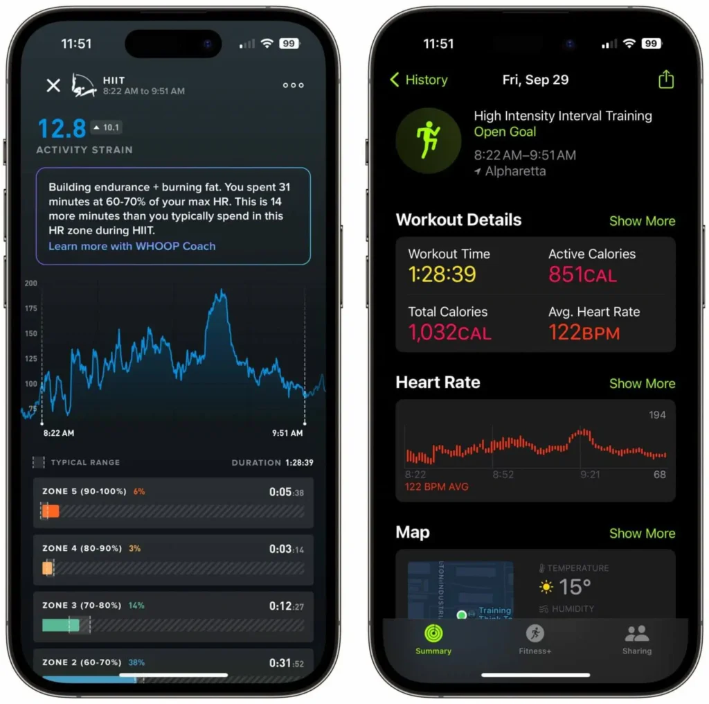 Whoop, Apple Watch, Barbell velocity tracker, velocity tracker, Health apps for apple watch, best apple watch fitness app, velocity based training, Spleeft