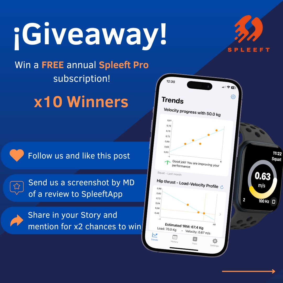 Spleeft Pro, Strength Training, velocity-based training, vbt, Apple Health, Fitness App, Giveaway, Free