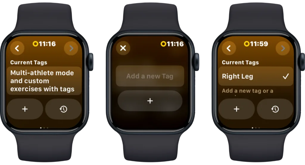 Apple Watch, Tags, Atualização, Agachamentos divididos, Apple Health