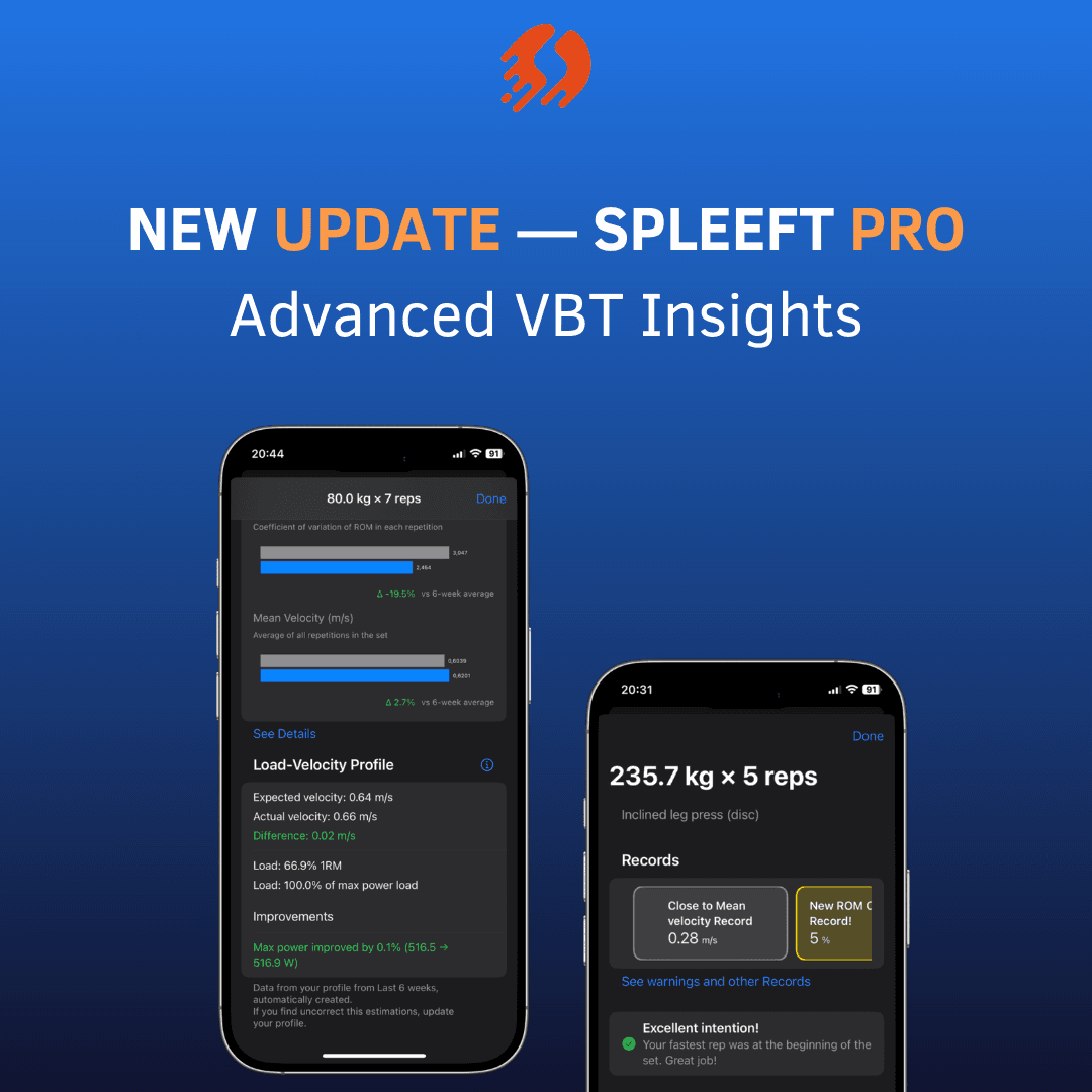 UPDATE  - What's new on Spleeft PRO: Advanced VBT Insights.